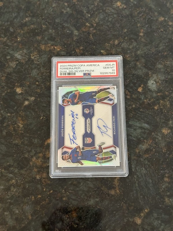 Panini Prizm Copa America Dual Auto Ricardo Pepi Jesus Ferreira /99 USA Psa 10