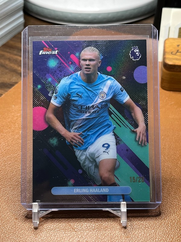 Erling Haaland 2026 Topps Finest Premier League #61 Black Refractor 15/20