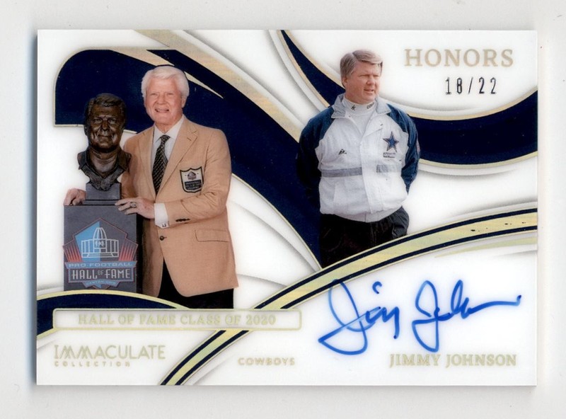 2024 Immaculate Collection Honors Signatures Jimmy Johnson Auto 18/22 - EX