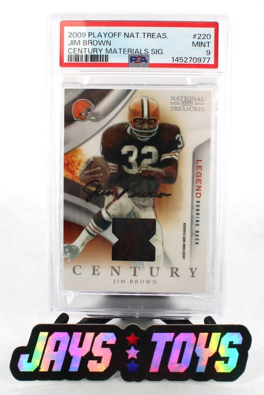 Jim Brown Patch AUTO 2009 Playoff National Treasures Game Worn 6/10 PSA 9 MT