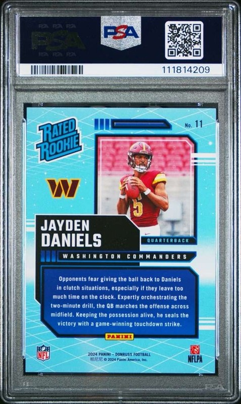 2024 Donruss - Rated Rookies Retro #11 Jayden Daniels PSA PSA 10 SN111814209 view 2