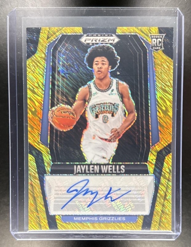 2024-25 Prizm Black Basketball Jaylen Wells RC Signatures Gold Shimmer Auto /10