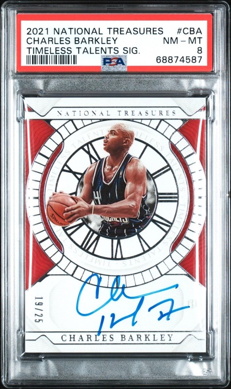 2021-22 Panini National Treasures Charles Barkley #CBA Timeless Auto /25 PSA 8