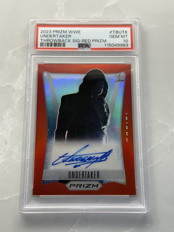Undertaker 2023 Panini Prizm WWE Throwback Signature Red /99 Auto PSA 10 Gem