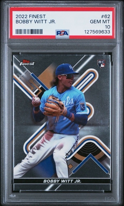 2022 Topps Finest #62 Bobby Witt Jr RC Rookie Kansas City Royals PSA 10