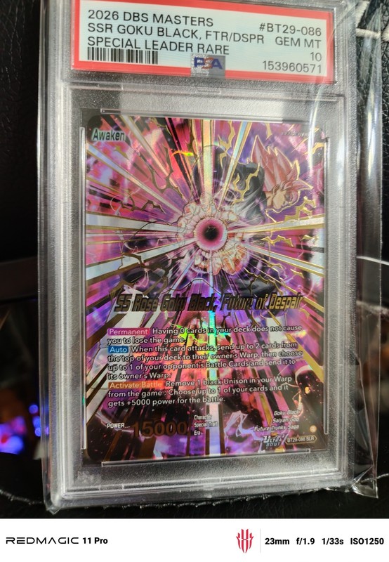 2026 DBS Masters BT29-086 SS Rose Goku Black Future of Despair SLR PSA 10 GEM MT
