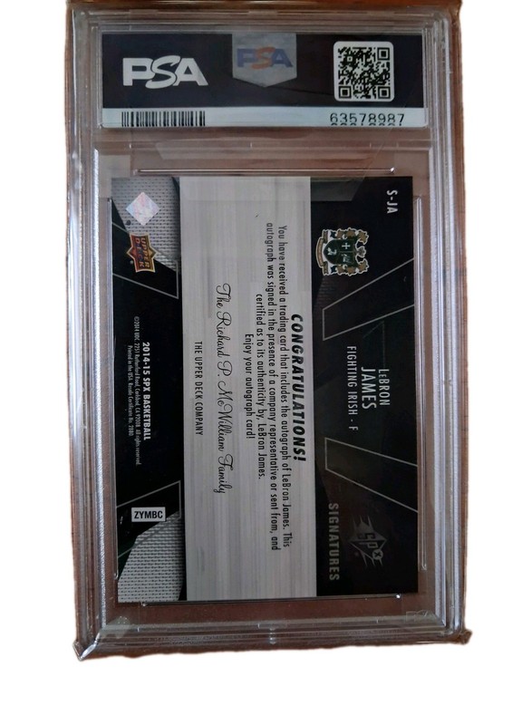 2014 Spx Signatures LeBron James S-ja Ssp Card 8 Auto 10 POP 1 Only 2 Graded /10 view 2