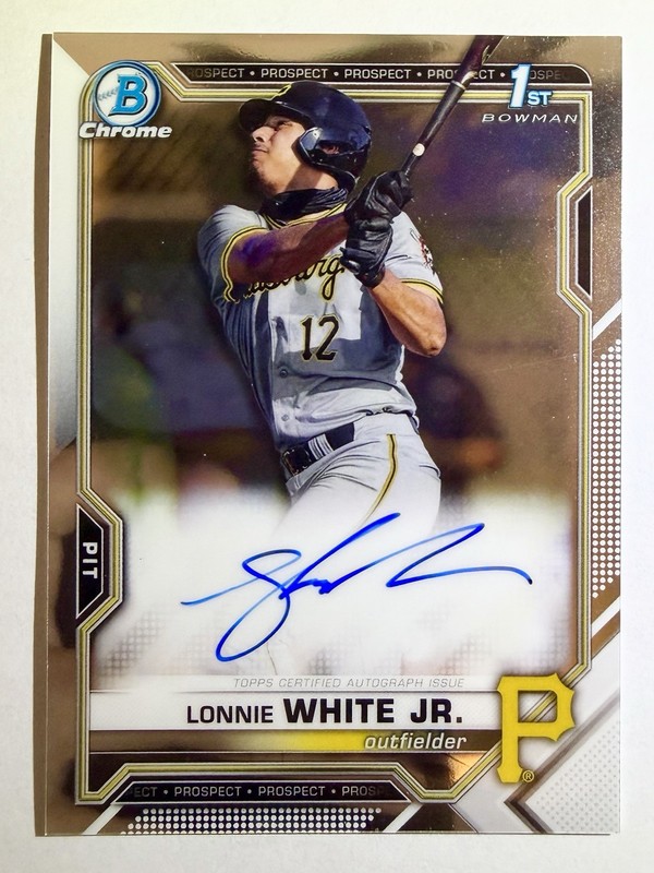 2021 Bowman Draft Chrome LONNIE WHITE JR. Auto 1st Autograph Pirates On-Card SP