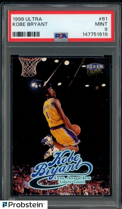 1998 Fleer Ultra #61 Kobe Bryant Los Angeles Lakers HOF PSA 9 MINT