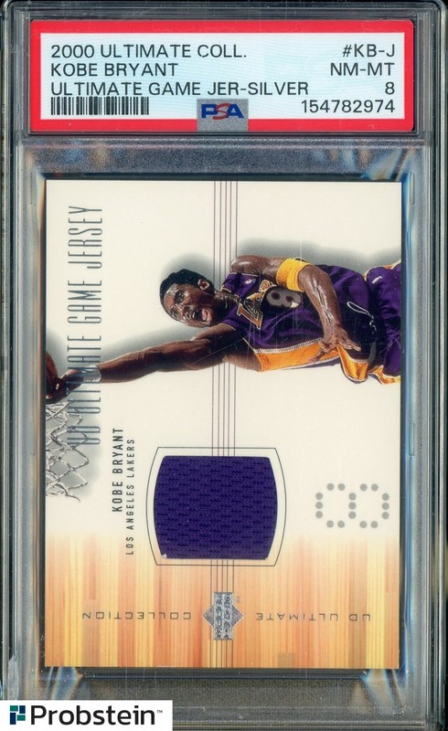 2000 UD Ultimate Collection Silver Kobe Bryant Lakers HOF GU Jersey PSA 8