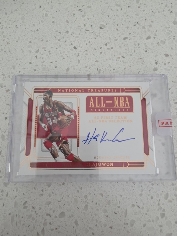 2024-25 National Treasures Hakeem Olajuwon All-NBA Signatures Auto 08/15