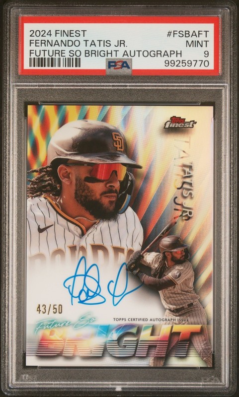 2024 Topps Finest Fernando Tatis Jr Future So Bright Autographs Gold /50 PSA 9