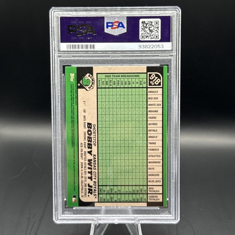 2021 Bowman - 1991 Bowman Bobby Witt Jr. #91B-BW (RC) PSA 9 view 2