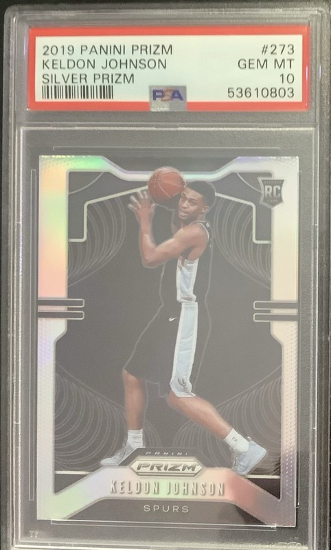 2019-20 Panini Prizm Keldon Johnson Silver Prizm Rookie #273 PSA 10 Spurs 6th Ma