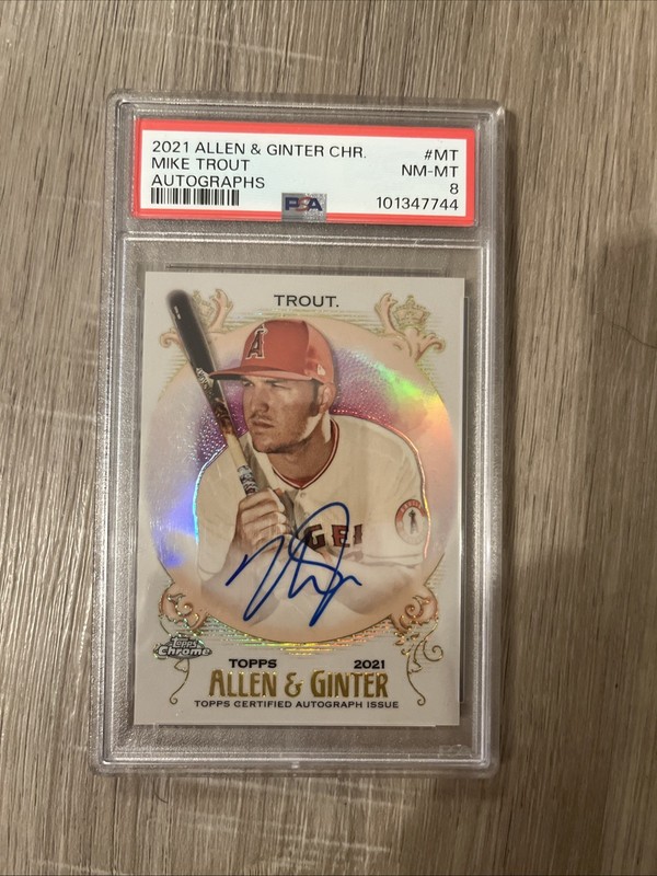 2021 Allen and Ginter Chrome Mike Trout Auto PSA 8 #MT