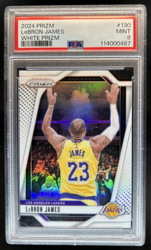 2024-25 Panini Prizm LeBron James White #/175 Lakers PSA 9