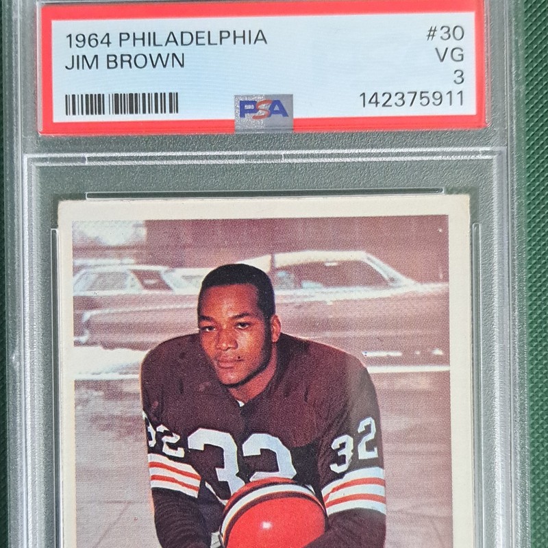 1964 Philadelphia Jim Brown #30 Cleveland Browns Football Card PSA 3 Graded