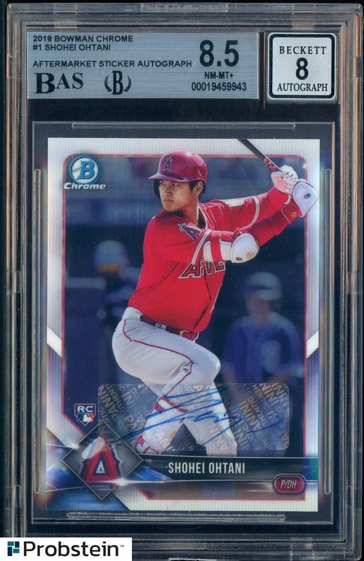 2018 Bowman Chrome #1 Shohei Ohtani Angels RC Rookie BGS 8.5 w/ 8 AUTO