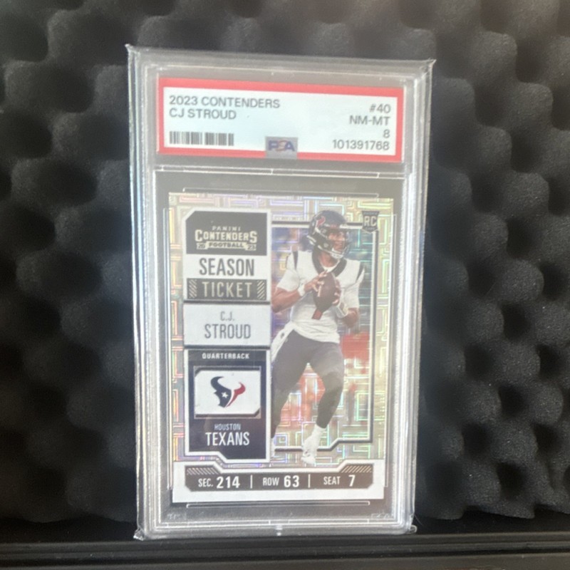 2023 Panini Contenders Season Ticket C.J. Stroud Rookie Houston Texans #40 PSA 8