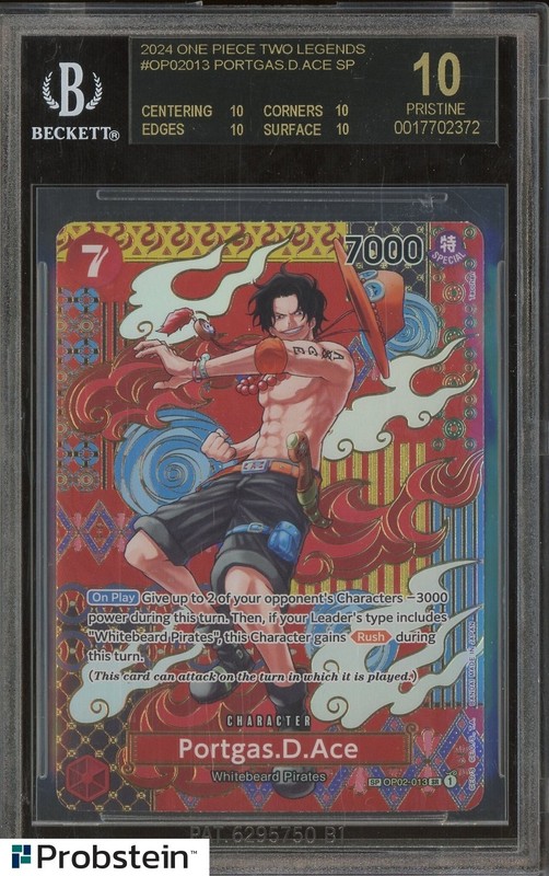2024 One Piece Two Legends #OP02013 Portgas D. Ace SP BGS 10 BLACK LABEL