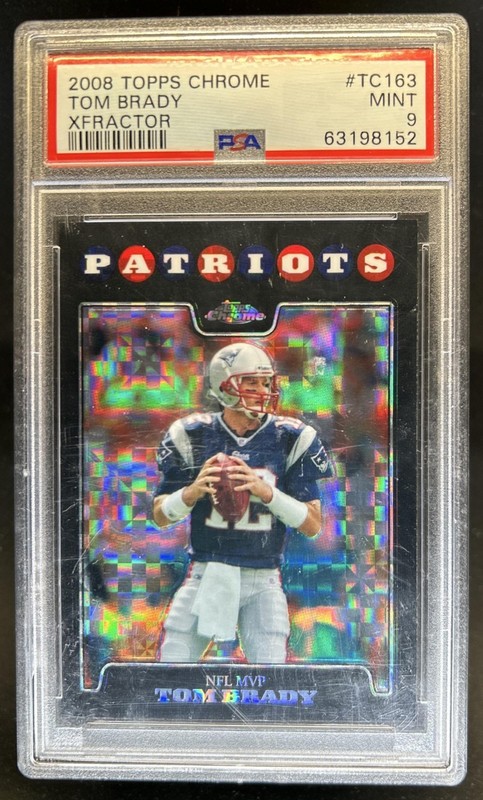 2008 Topps Chrome Tom Brady Xfractors MVP #TC163 Patriots PSA 9