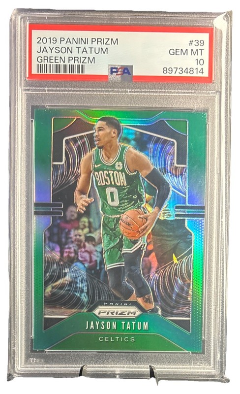 2019 Panini Prizm - Jayson Tatum Green #39 PSA 10 Celtics Color Match view 1