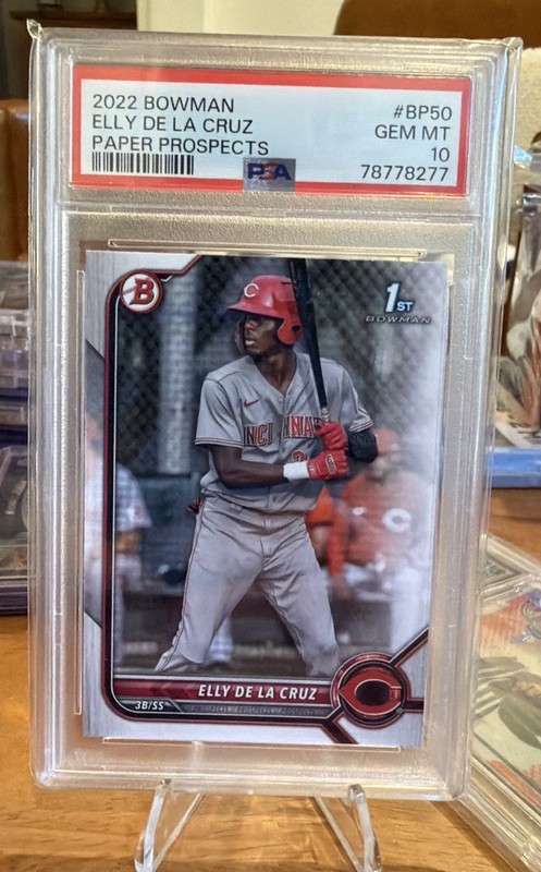 2022 BOWMAN PAPER PROSPECTS #BP50 ELLY DE LA CRUZ ROOKIE RC PSA 10 GEM MINT