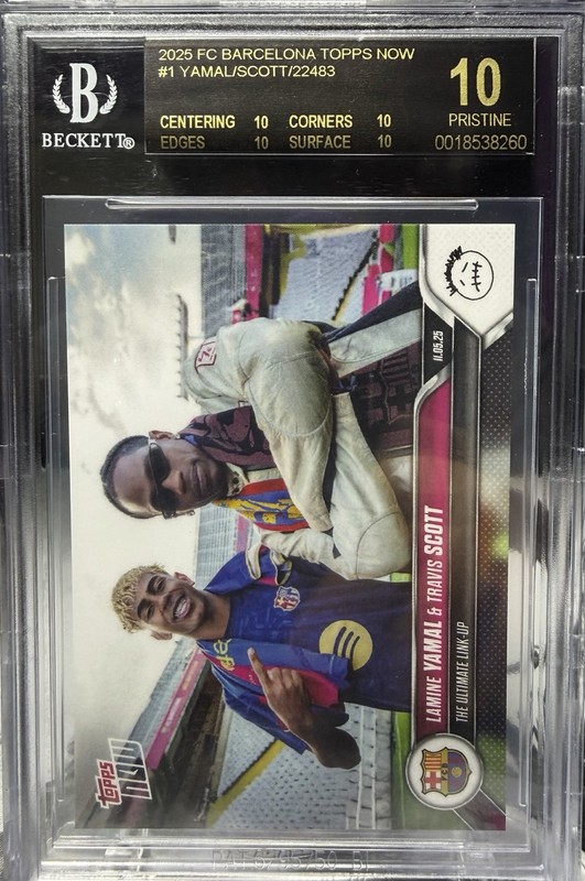 Topps 2025-26 Topps Now FC Barcelona Lamine Yamal & Travis Scott #001 /22483