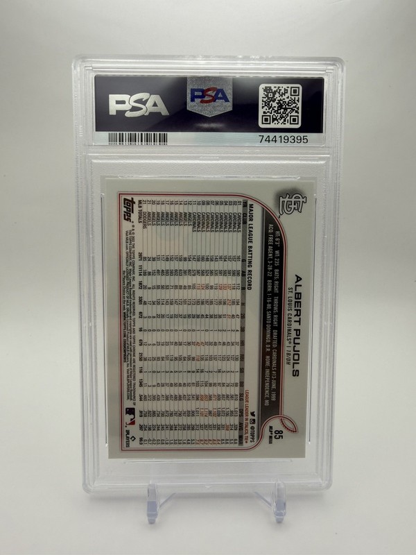 Albert Pujols 2022 Topps Chrome Logofractor #85 PSA 9 Mint St. Louis Cardinals view 2