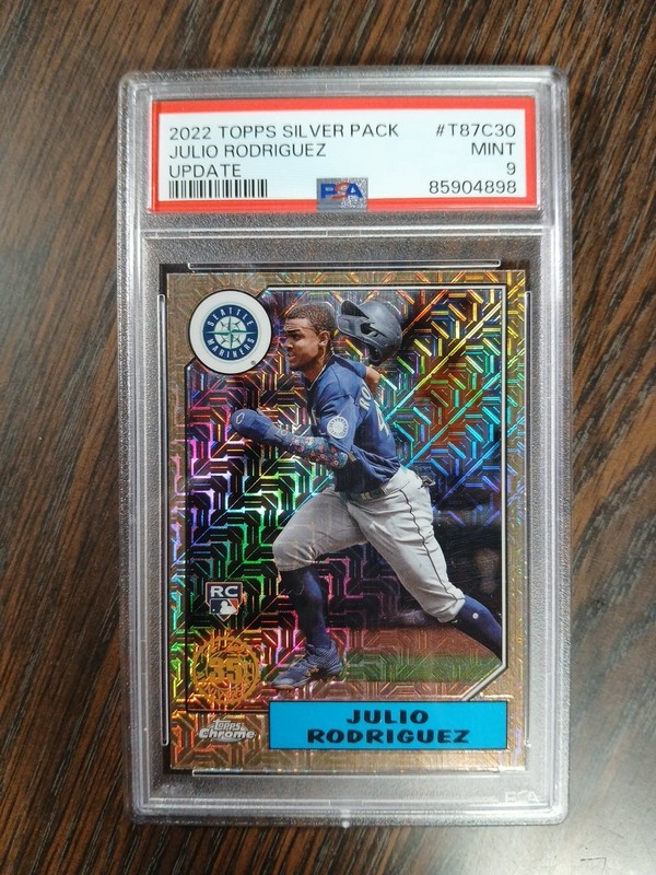 2022 Topps Silver Pack Update Julio Rodriguez RC PSA 9 Seattle Mariners #T87C-30