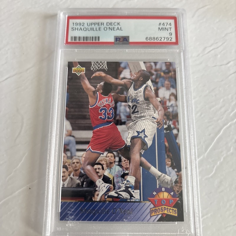 1992 Upper Deck Shaquille O’Neal (SHAQ) Rookie card Graded PSA 9
