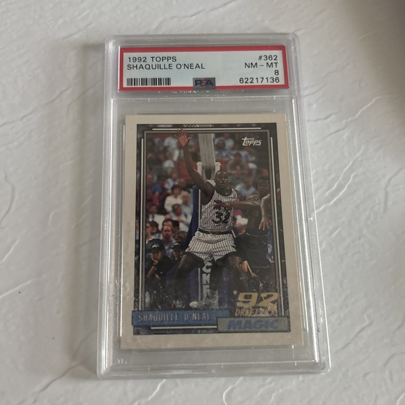 1992 Topps Gold Shaquille O'Neal #362 Rookie Graded PSA 8 Orlando Magic NBA Card