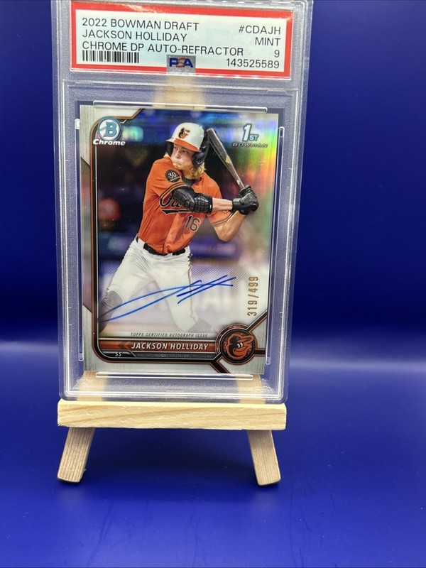 2022 Bowman Draft Chrome 1st Auto 319/499 Jackson Holliday Refractor CDA-JH Psa9