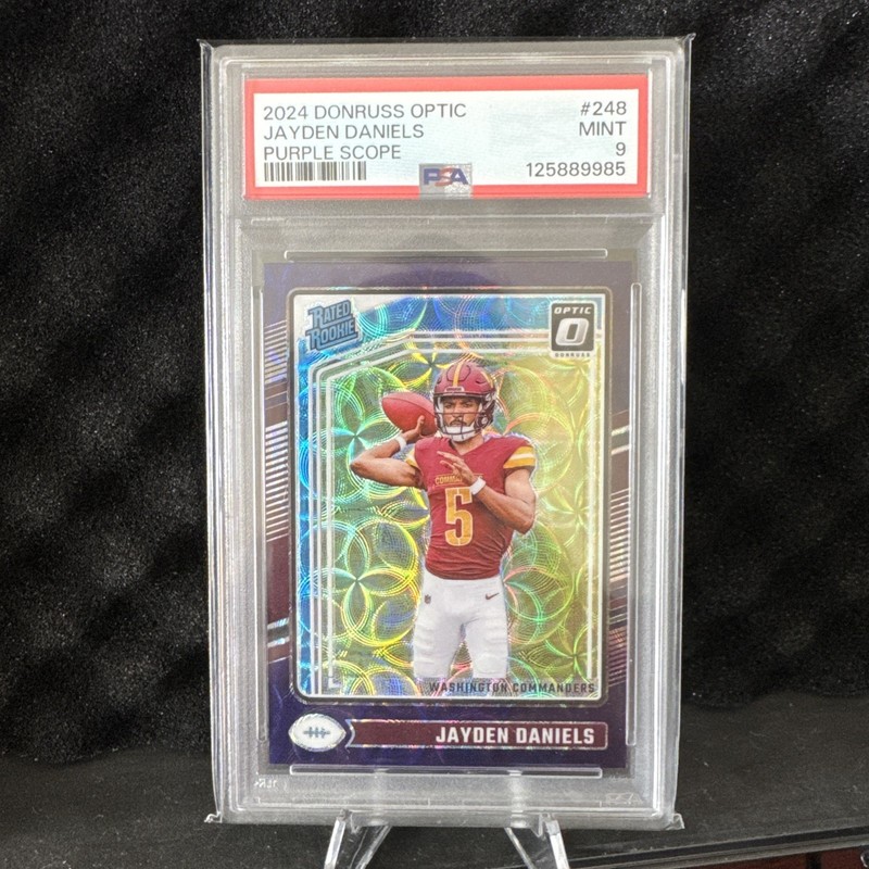 2024 Panini Donruss Optic Jayden Daniels Purple Scope Rated Rookie #248 PSA 9