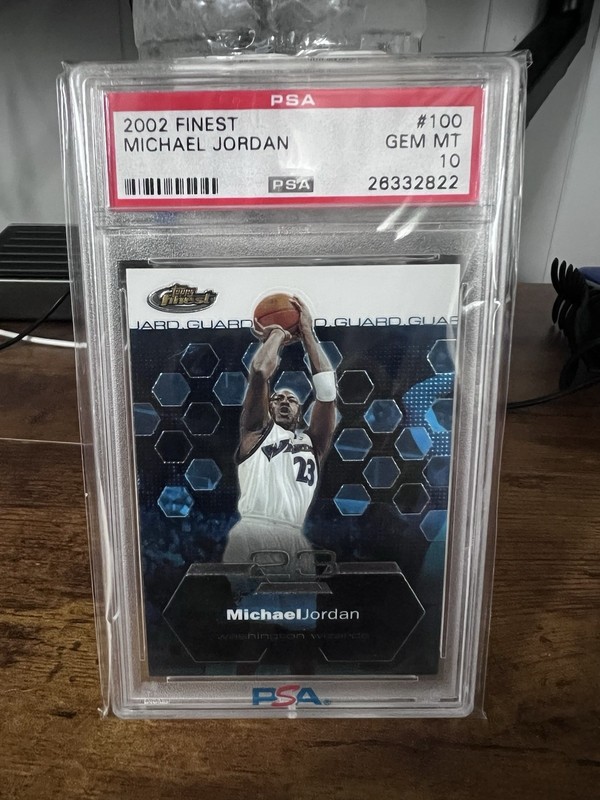 2002-03 Topps Finest Michael Jordan #100 PSA GEM MINT 10 Wizards Bulls HOF