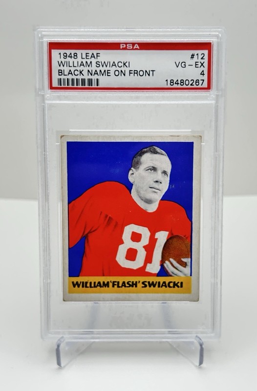 1948 Leaf Flash Swiacki #12 Black Name PSA 4 VG‑EX Vintage Football Rookie Card