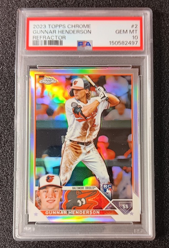 2023 Topps Chrome Gunnar Henderson RC Refractor PSA-10 Orioles #2 Rookie 🔥🔥🔥