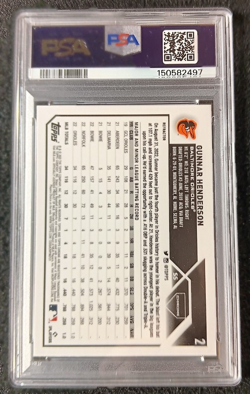 2023 Topps Chrome Gunnar Henderson RC Refractor PSA-10 Orioles #2 Rookie 🔥🔥🔥 view 2