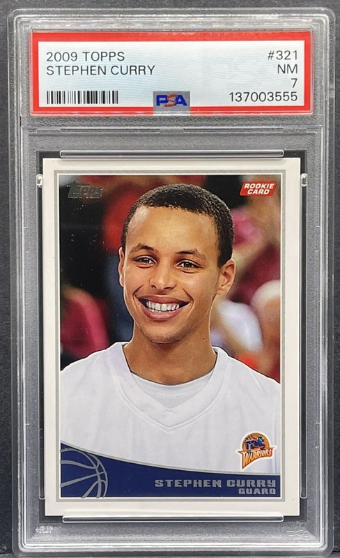 2009-10 Topps - Stephen Curry - Rookie Card RC #321 Warriors - Graded PSA 7 NM