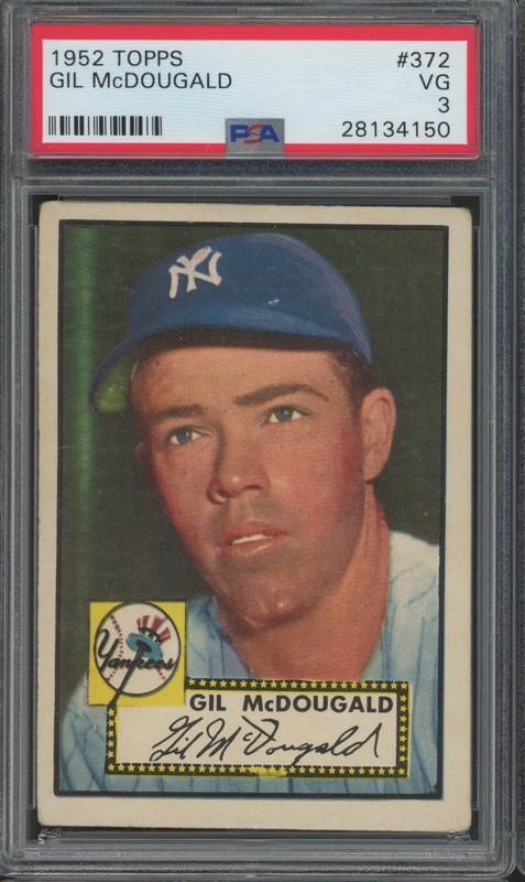 1952 Topps Baseball #372 Gil McDougald High Number VG PSA 3