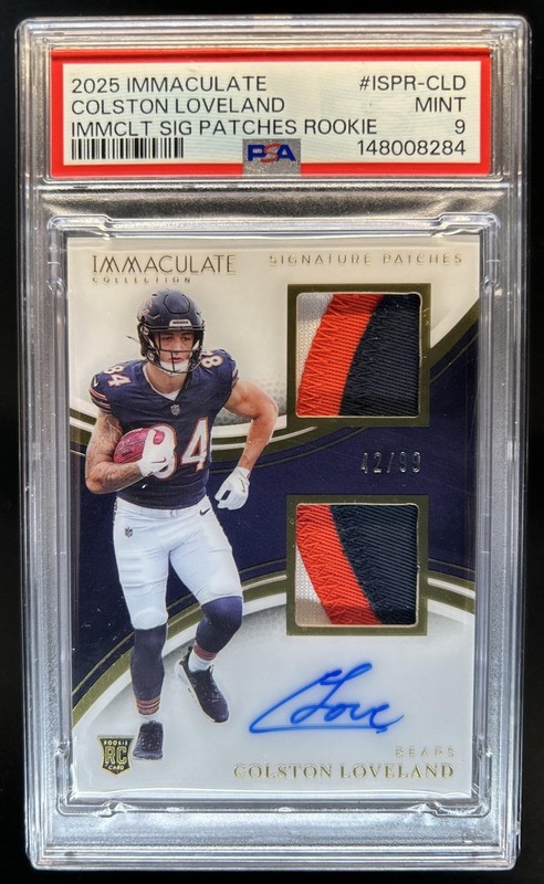 2025 Immaculate Colston Loveland Signature Patches Rookie RC Auto #/99 PSA 9