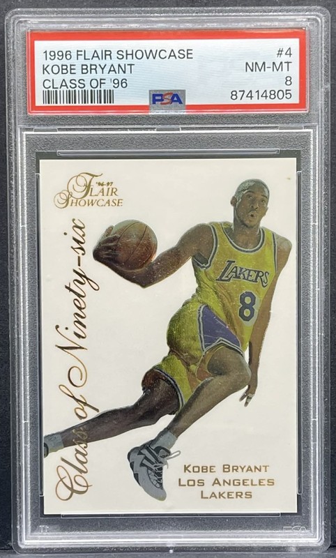 1996-97 Flair Showcase - Kobe Bryant - Class of Ninety-Six #4 RC Rookie - PSA 8