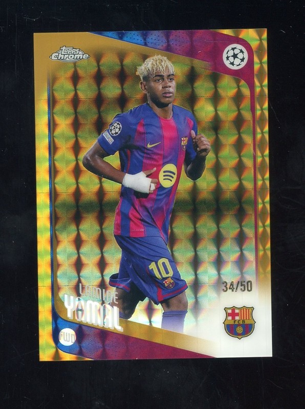 2025 Topps Chrome UEFA UCC Lamine Yamal Gold Geometric 34/50