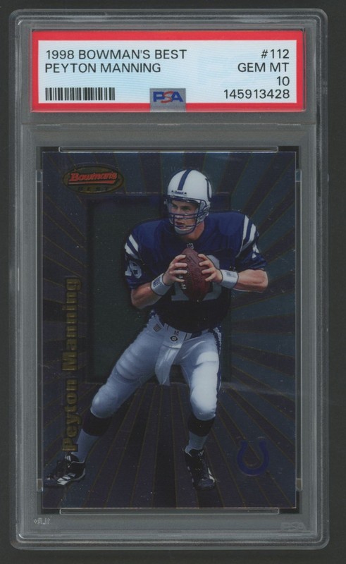 1998 Bowman's Best #112 Peyton Manning Rookie Card Graded PSA 10
