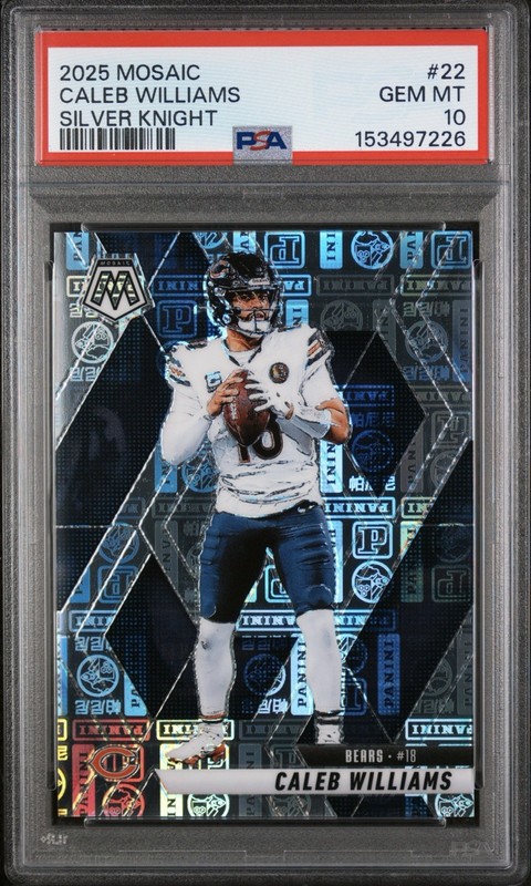 2025 Panini Mosaic - Caleb Williams #253 17/149 Silver Knight Prizm PSA 10