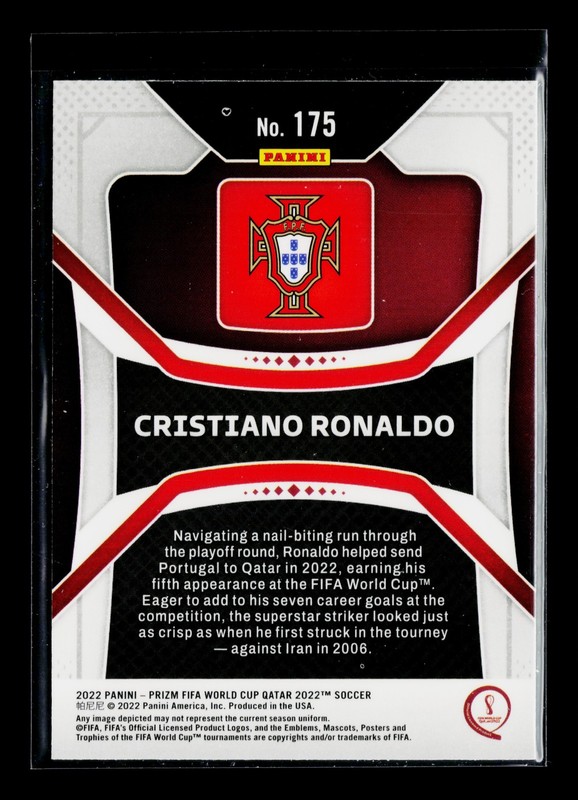 2022 Panini Prizm FIFA World Cup Cristiano Ronaldo Portugal #175 NM view 2