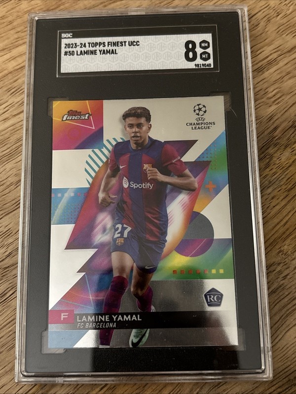 2023-24 Topps Finest UEFA Club Competitions - Lamine Yamal #50 (RC) SGC 8 Rookie