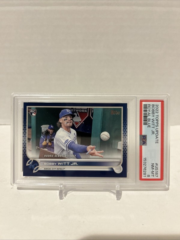 2022 Topps Update Bobby Witt Jr. RC Royal Blue Rookie #US187 Royals PSA 8
