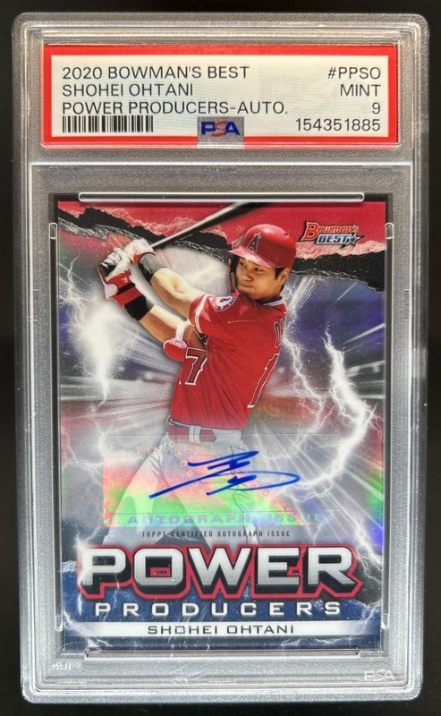 2020 Bowman's Best Shohei Ohtani Power Producers Auto #/99 Angels PSA 9