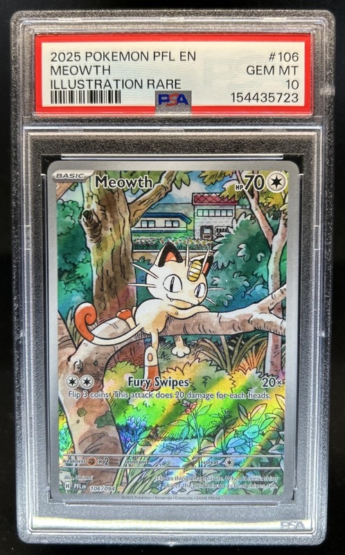 2025 Pokemon Phantasmal Flames Meowth Illustration Rare #106/094 PSA 10 GEM MINT